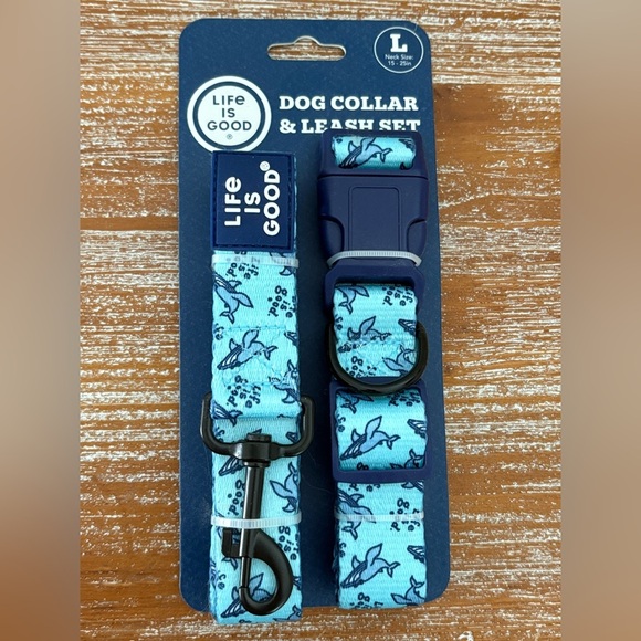 New Life Is Good Dog Collar & Leash Set Large - Picture 1 of 5